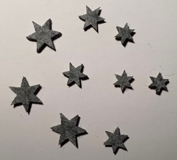 Filz-Stern grau-meliert